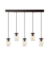 JONATHAN Y GAINES 5-LIGHT FARMHOUSE INDUSTRIAL IRON MASON JAR LINEAR LED PENDANT