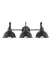 Jonathan Y Frisco 3-light Farmhouse Industrial Iron Shade Vanity In Black