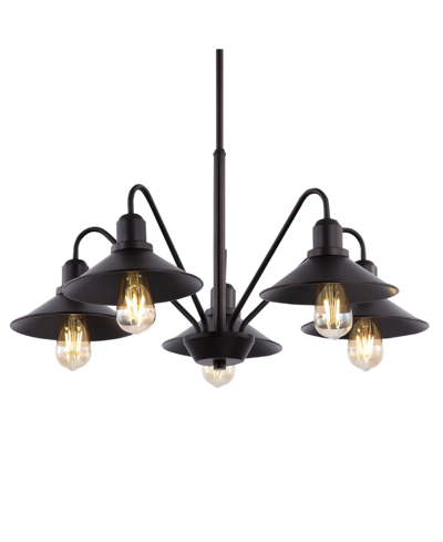 Jonathan Y Cole 5-light Farmhouse Industrial Led Pendant In Black