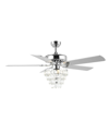 JONATHAN Y MINDY 3-LIGHT GLAM MODERN CRYSTAL SHADE LED CEILING FAN WITH REMOTE