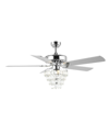Jonathan Y Mindy 3-light Glam Modern Crystal Shade Led Ceiling Fan With Remote In Silver-tone