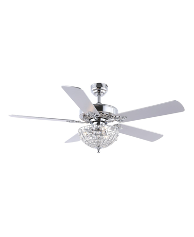 JONATHAN Y MANDY 3-LIGHT GLAM CLASSIC CRYSTAL DOME SHADE LED CEILING FAN WITH REMOTE