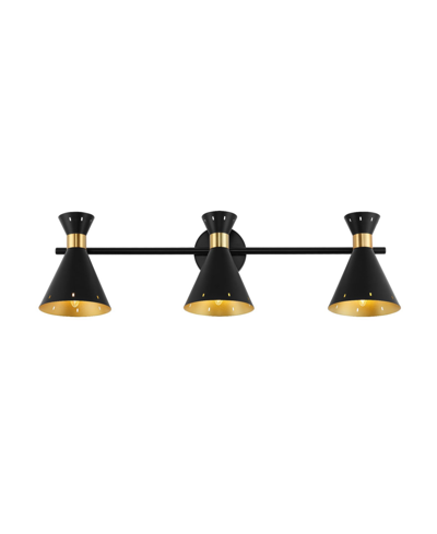 Jonathan Y Elroy 3-light Iron Retro Contemporary Led Track Light In Black