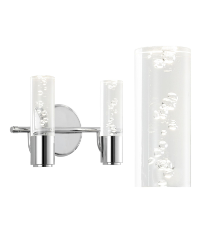 Jonathan Y Bolha 2-light Minimalist Modern Bubble Integrated Led Vanity Light In Silver