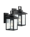 Jonathan Y Bungalow 1-light Rustic Traditional Lantern Led Outdoor Lantern, Set Of 2 In Black