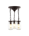 Jonathan Y Gaines 11in 3-light Mason Jar Led Semi Flush Mount In Black