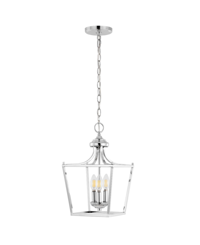 Jonathan Y Camden 3-light Iron Classic Midcentury Pendant Lantern In Silver-tone