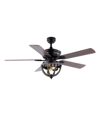 JONATHAN Y JASPER 2-LIGHT FARMHOUSE INDUSTRIAL IRON DOME SHADE LED CEILING FAN WITH REMOTE