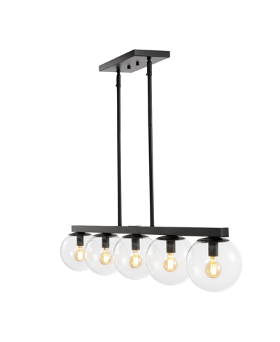 Jonathan Y Luca Parisian 5-light Modern Glam Iron Globe Linear Led Pendant In Black