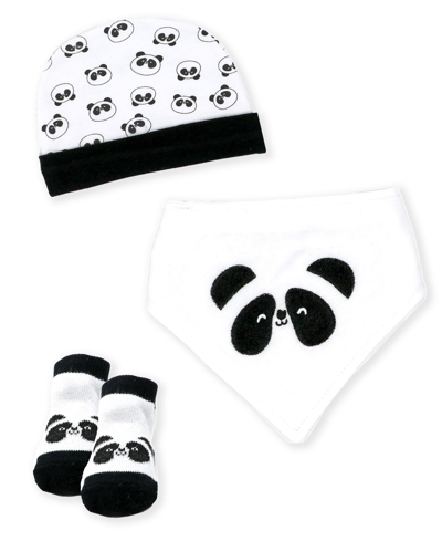 Tendertyme Baby Boys And Girls Panda Accessory, 3 Piece Set In Gray And White