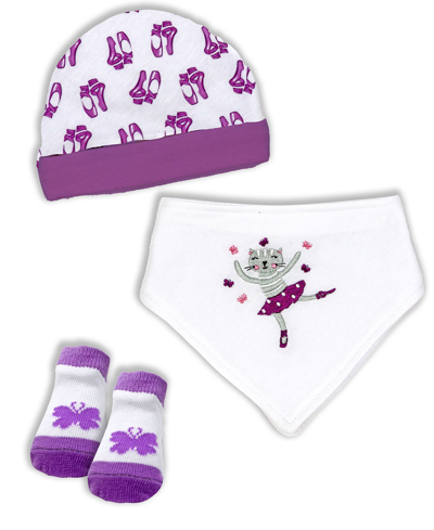 Tendertyme Baby Boys And Girls Ballet Accessory, 3 Piece Set In Purple And White