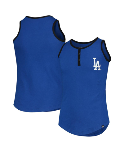 New Era Girls Youth Royal Los Angeles Dodgers Henley Tank Top