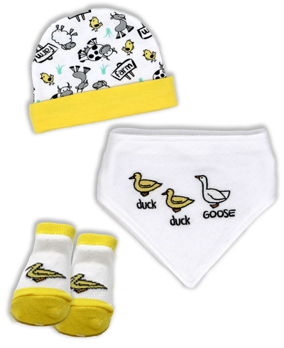 Tendertyme Baby Boys And Girls Ducks Accessory, 3 Piece Set In Yellow And White