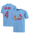 NIKE BOYS YOUTH NIKE YADIER MOLINA LIGHT BLUE ST. LOUIS CARDINALS PLAYER NAME AND NUMBER T-SHIRT