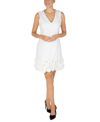 Donna Ricco Cupcake Hem Scuba Sheath Dress In Ivory