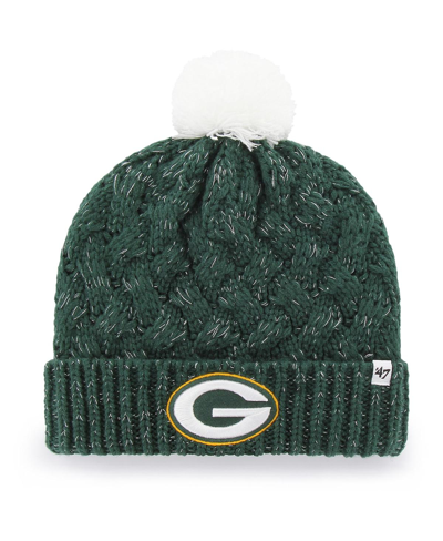 47 Brand Women's Green Green Bay Packers Fiona Logo Cuffed Knit Hat With Pom