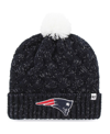47 Brand Women's Navy New England Patriots Fiona Logo Cuffed Knit Hat With Pom In Navy