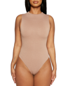 Naked Wardrobe The Nw Sleeveless Bodysuit In Coco