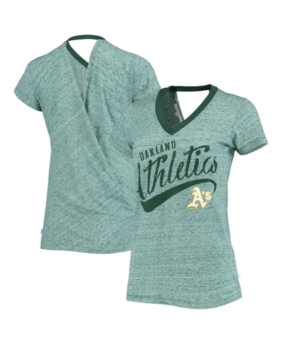 Touché Women's Touch Green Oakland Athletics Hail Mary Back Wrap Space-dye V-neck T-shirt