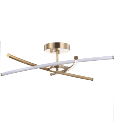 Jonathan Y Crucis 31.5" Modern Integrated Led Pendant In Gold
