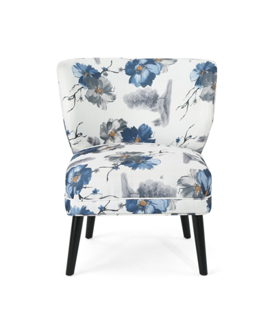 Noble House Laurier Accent Chair In White Floral