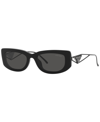 Prada Symbole Rectangular Women's Sunglasses, Pr 14ys In Black