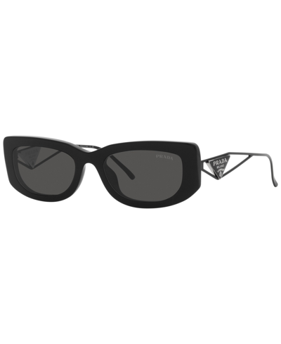 Prada Symbole Rectangular Women's Sunglasses, Pr 14ys In Black