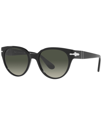 Persol Gradiente Grey Round Ladies Sunglasses Po3287s 95/71 48 In Black,grey