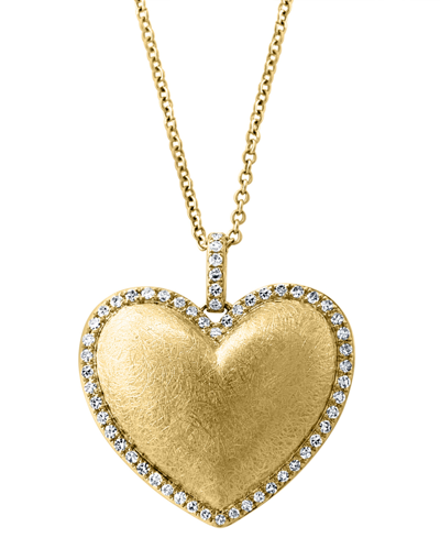 Effy Collection Effy Diamond Heart 18" Pendant Necklace (1/4 Ct. T.w.) In 14k Gold In Yellow Gold