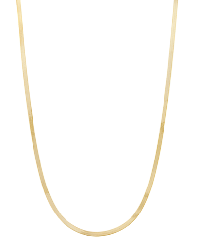 Macy's Lightweight Herringbone Link Chain Necklace (3-3/8mm) In 10k Gold, 16" + 2" Extender