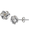 GIANI BERNINI POLISHED LOVE KNOT STUD EARRINGS IN STERLING SILVER, CREATED FOR MACY'S