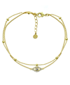 And Now This Evil Eye Double Chain Anklet In Gold Plate In Gold