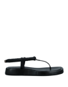 GIA RHW GIA / RHW WOMAN THONG SANDAL BLACK SIZE 7 SOFT LEATHER