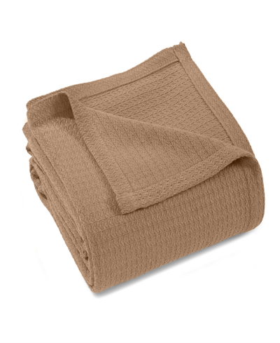 Superior Ultra-soft Textured Weave Blanket, King Bedding In Tan/beige