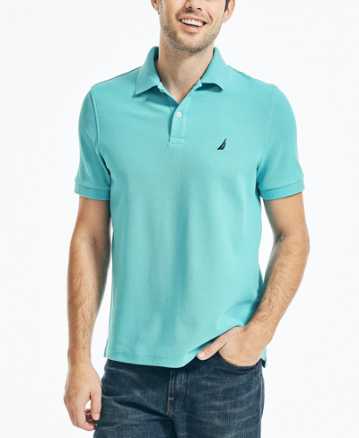 Nautica Men's Sustainably Crafted Classic-fit Deck Polo Shirt In Angel Blue