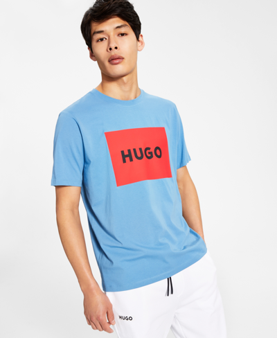 Hugo Boss Men's Dulive222 Logo Graphic T-shirt In Medium Blue