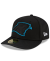 NEW ERA MEN'S BLACK CAROLINA PANTHERS 2021 NFL SIDELINE ROAD LOW PROFILE 59FIFTY FITTED HAT