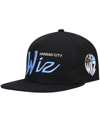 Mitchell & Ness Men's Black, Blue Sporting Kansas City Historic Logo Since '96 Foundation Script Snapback Hat In Black/blue