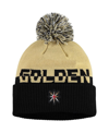 ADIDAS ORIGINALS MEN'S GOLD, BLACK VEGAS GOLDEN KNIGHTS COLD. RDY CUFFED KNIT HAT WITH POM