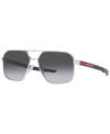 PRADA MEN'S POLARIZED SUNGLASSES, 60