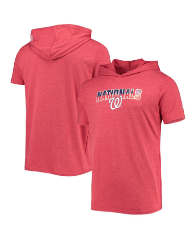 New Era Men's  Heathered Red Washington Nationals Hoodie T-shirt
