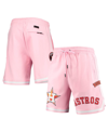 PRO STANDARD MEN'S PRO STANDARD PINK HOUSTON ASTROS LOGO CLUB SHORTS