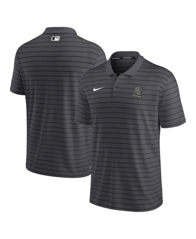 Nike Men's  Anthracite Pittsburgh Pirates Authentic Collection Striped Performance Pique Polo Shirt