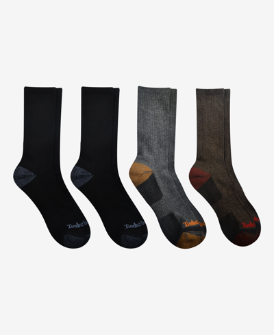 Timberland Men's Crew Socks, Pack Of 4 In Multi
