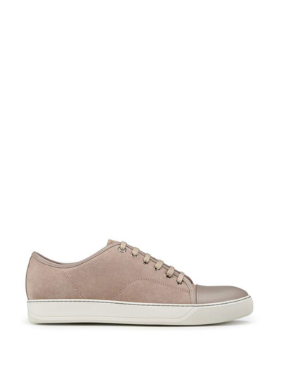 Lanvin Captoe Sneakers In Beige Suede And Leather In 07