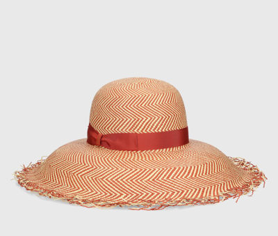 Borsalino Violet Panama Dual Color In Russet Orange Hatband