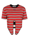 Msgm Stripe-print T-shirt In 0
