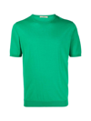 Nuur Short-sleeve Fine Knit Top In Green