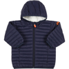 Save The Duck Blue Jacket For Baby Boy With Logo In Blue