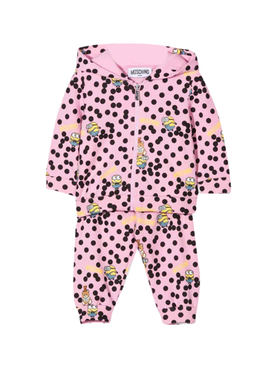 Moschino Pink Baby Girl Tracksuit In Rosa